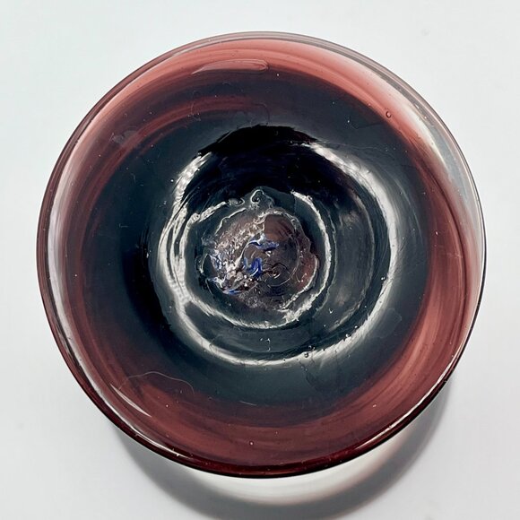 Vintage Hand Blown Amethyst Cocktail Glasses‎ amethyst/purple glass on rim - Picture 3 of 6